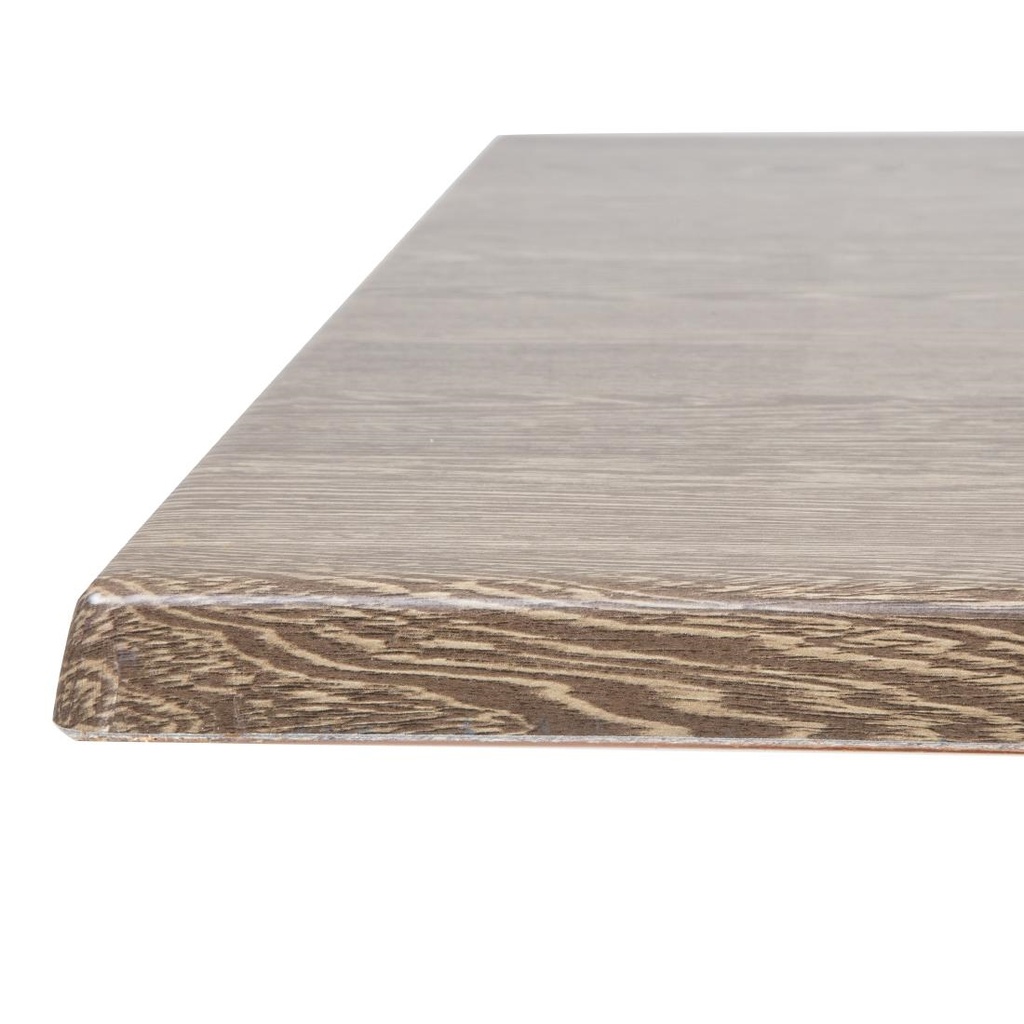 Plateau de table carré Bolero effet bois vieilli 700mm