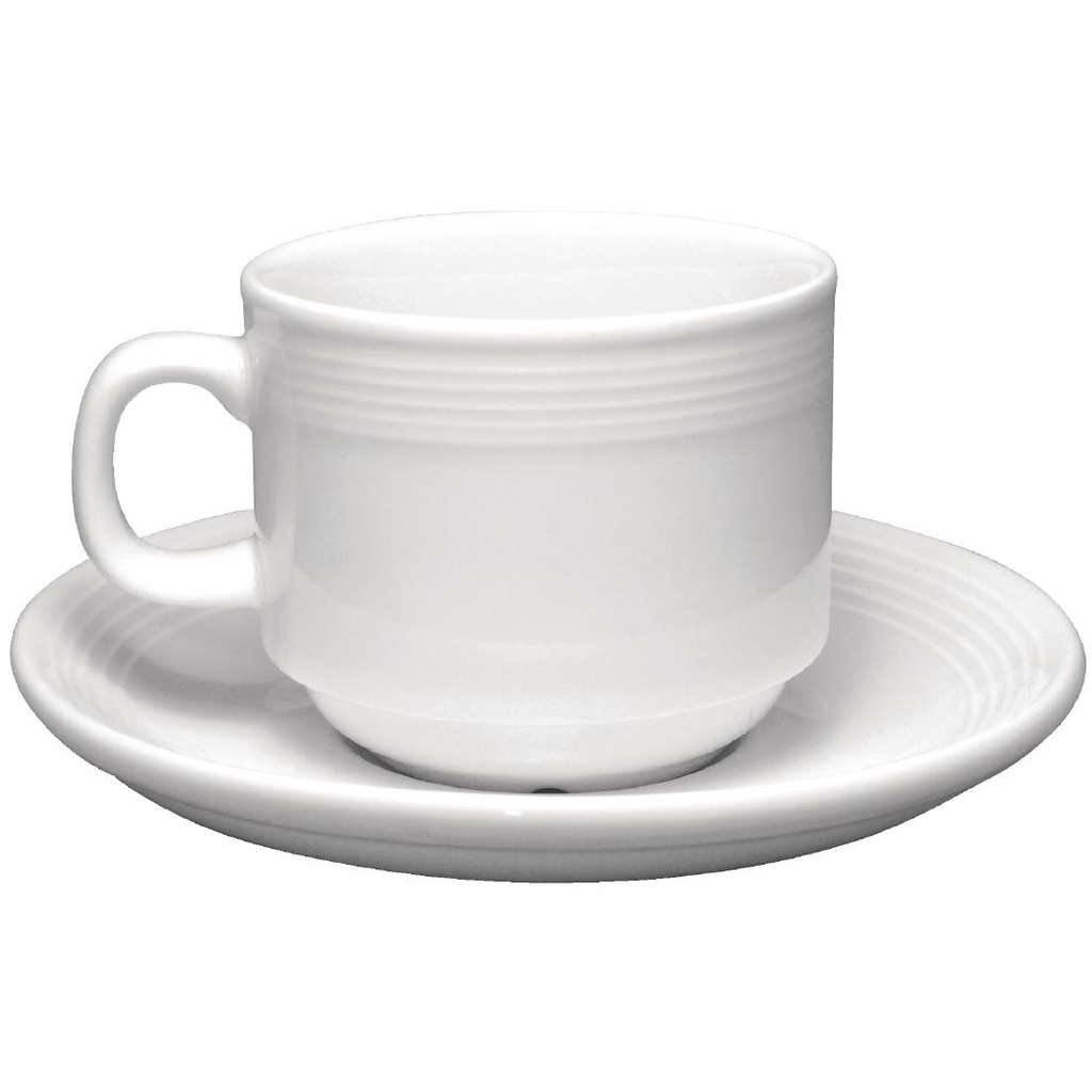 Soucoupes pour tasses à thé empilables 200ml Olympia Linear (lot de 12)