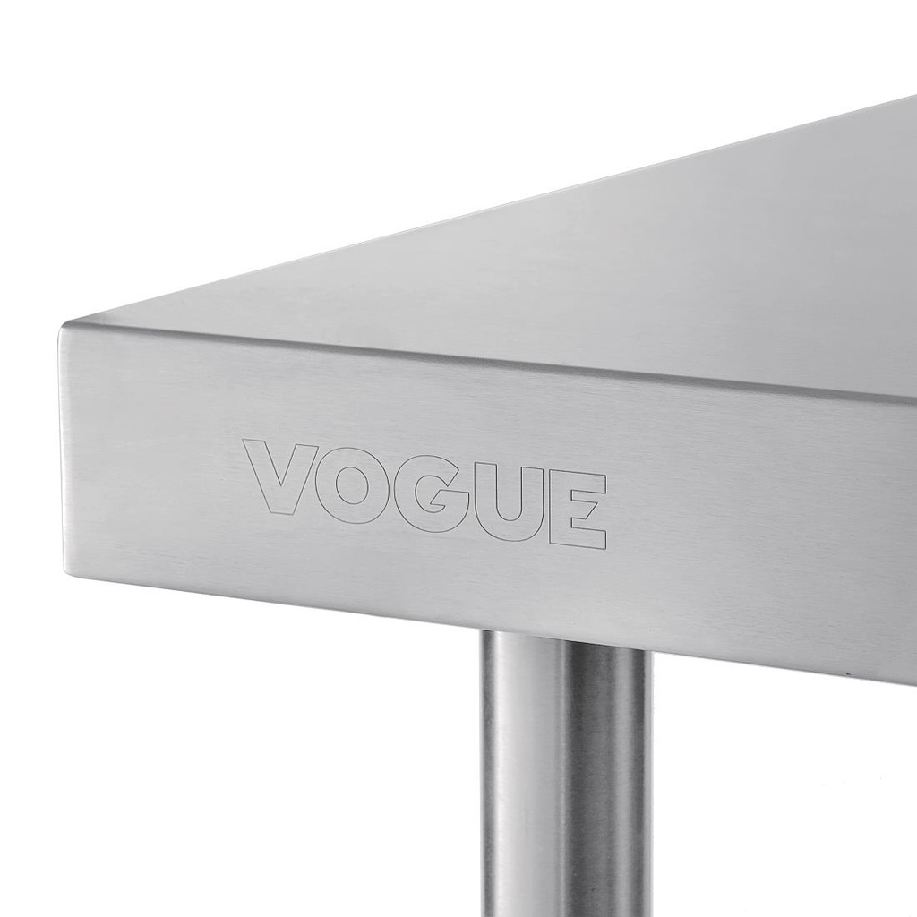 Table de préparation avec rebord en acier inoxydable Vogue 900 x 600mm