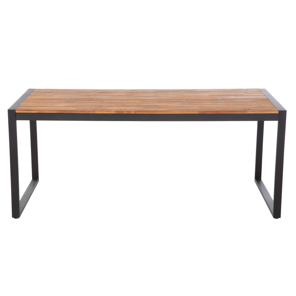 Table industrielle rectangulaire acier et acacia Bolero 180 cm