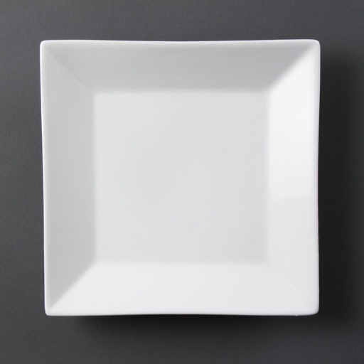 [C360] Assiette carrée à large bord blanche Olympia (Lot de 6)