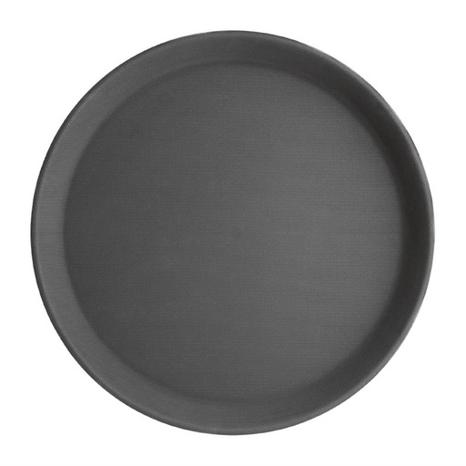 [C558] Plateau antidérapant en plastique Olympia Kristallon rond noir 406mm