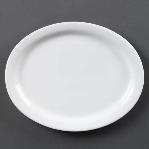 [CB477] Assiettes ovales blanches Olympia 250mm (Lot de 6)