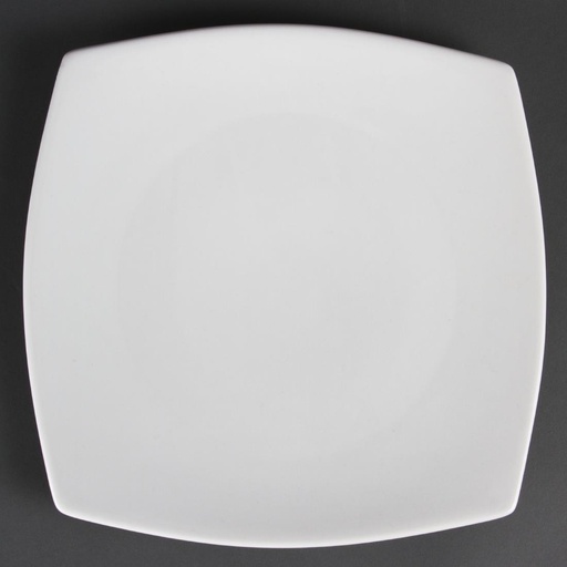 [CB493] Assiettes carrées bords arrondis blanches Olympia 270mm (Lot de 6)