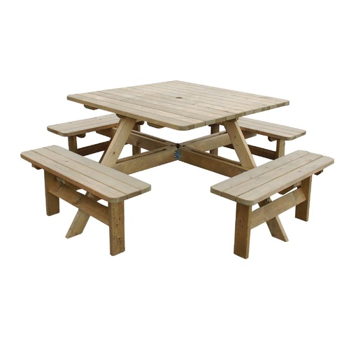 [CG096] Table de pique-nique en bois carrée Rowlinson 1980mm