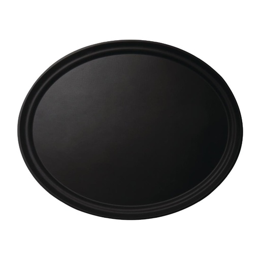 [CJ655] Plateau ovale fibre de verre antidérapant Camtread Cambro noir 600 x 730mm