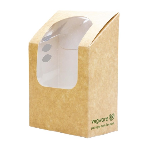 [CL705] Boîtes à wrap et tortilla kraft compostables avec fenêtre PLA Vegware