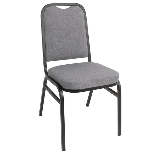 [DA602] Chaise de banquet avec dossier carré et tissu gris Bolero lot de 4