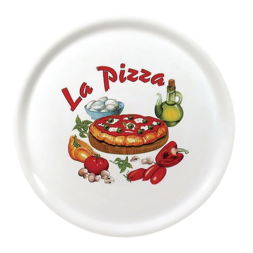 [DJ957] Assiettes à pizza en porcelaine 31 cm Saturnia décor La pizza X26