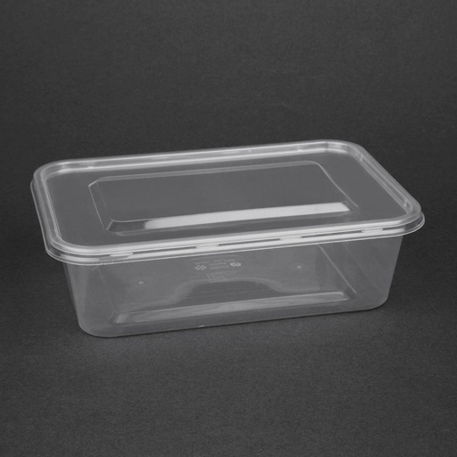 [DM182] Boîtes moyennes en plastique micro-ondables avec couvercles Fiesta Recyclable 650ml (lot de 250)