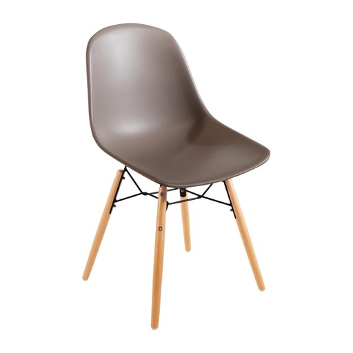 [DM842] Chaise moulée PP avec structure métallique Arlo Bolero café (lot de 2)