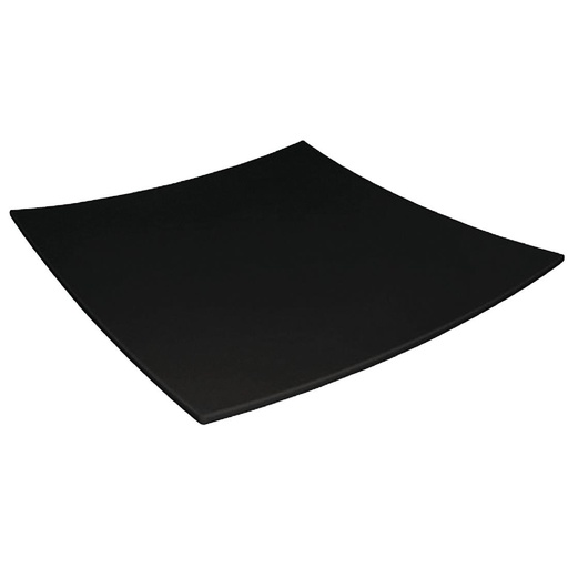 [DP142] Assiette carrée incurvée Olympia Kristallon mélamine noire 300mm