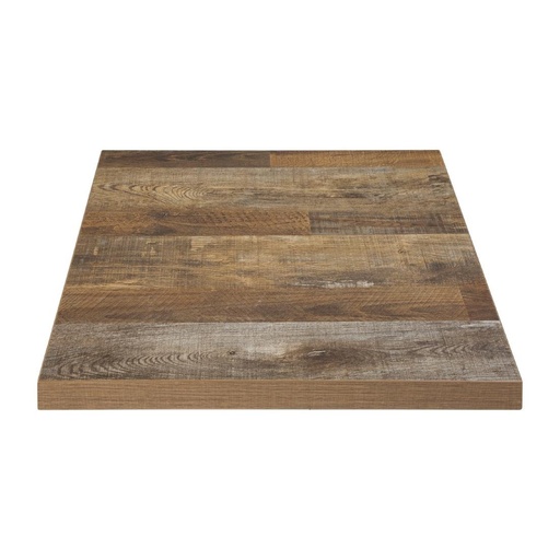 [DR821] Plateau de table carré Bolero effet bois vieilli - 60 cm