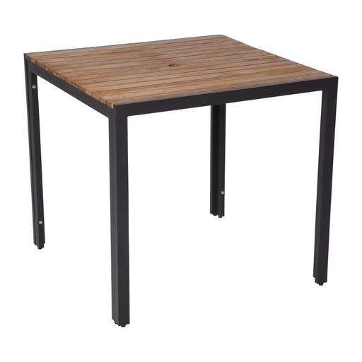 [DS152] Table carrée en acier et acacia Bolero 80 cm