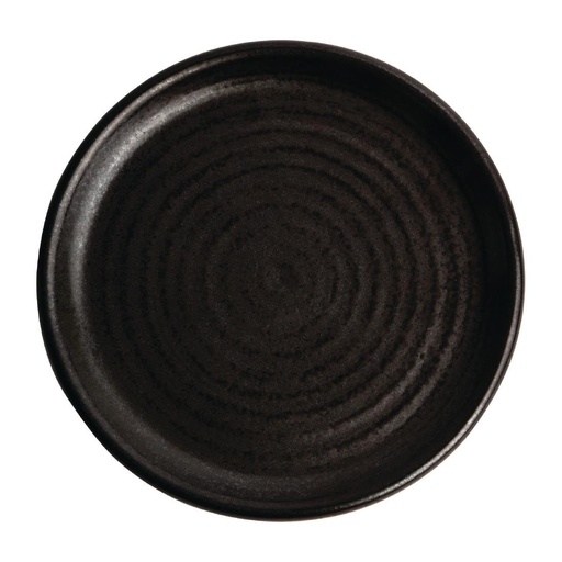 [FA316] Assiettes plates noir mat Olympia Canvas 18 cm  (Lot de 6)