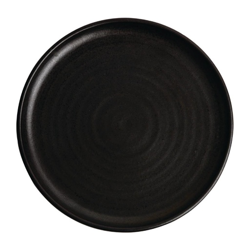 [FA317] Assiettes plates noir mat  Olympia Canvas 26,5 cm  (Lot de 6)