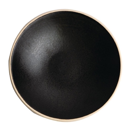 [FA319] Assiettes creuses noir mat Olympia Canvas 20 cm  (Lot de 6)