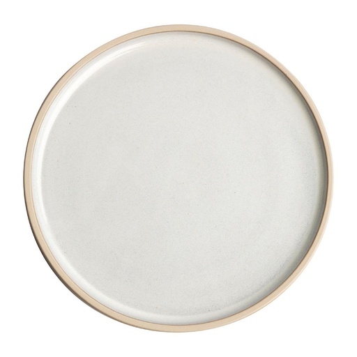 [FA328] Assiettes plates bord droit blanc Murano Olympia Canvas 18 cm (Lot de 6)