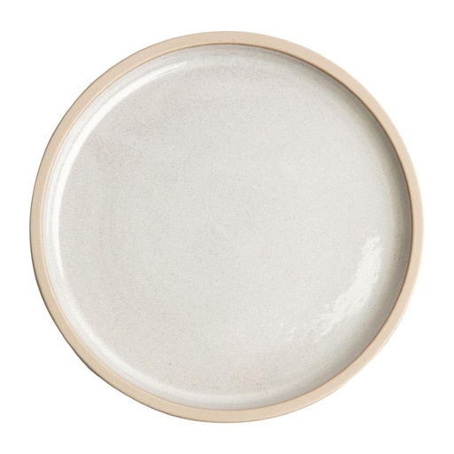 [FA329] Assiettes plates bord droit blanc Murano Olympia Canvas 25 cm  (Lot de 6)