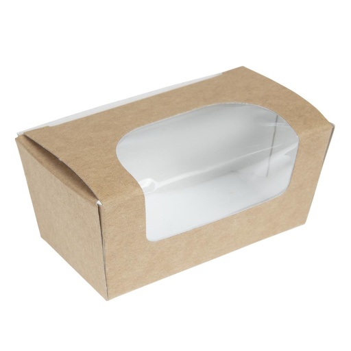[FA360] Boîtes à gâteau rectangulaires kraft compostables avec fenêtre Colpac (lot de 500)