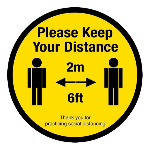 [FN367] Adhésif au sol de distanciation sociale Please Keep Your Distance 2 Metre 40cm