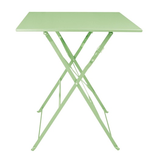 [FT271] Table de terrasse carrée pliante en acier Bolero vert clair 600 mm
