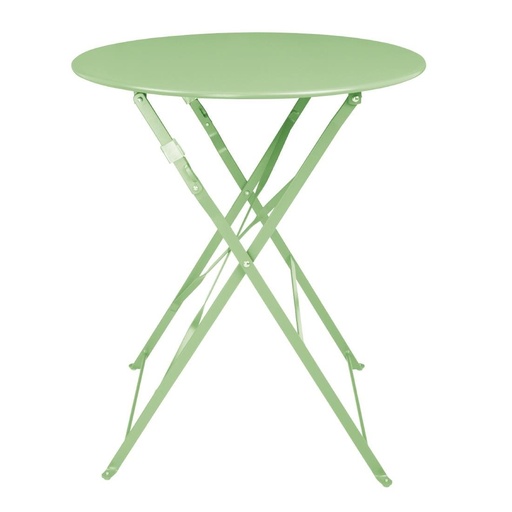 [FT272] Table de terrasse carrée pliante en acier Bolero vert clair 595 mm
