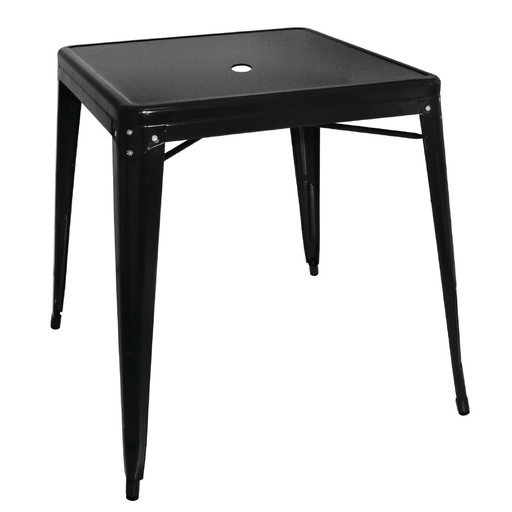 [GC867] Table carrée en acier noir Bolero Bistro 668mm