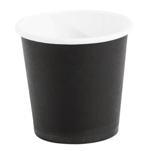 [GF019] Gobelets jetables à café espresso Fiesta Recyclable noirs 120ml (lot de 50)