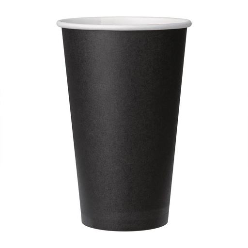 [GF044] Gobelets boissons chaudes paroi simple Fiesta Recyclable noirs 455ml (lot de 1000)