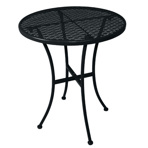 [GG705] Table bistro ronde en acier ajouré Bolero noire 600mm