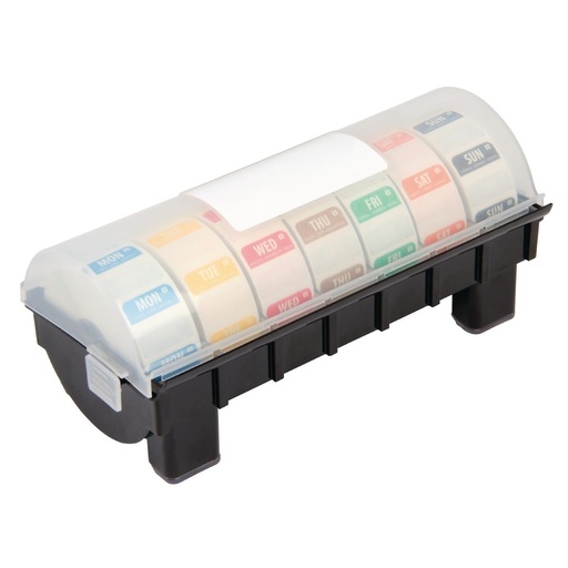 [GH474] Kit étiquettes alimentaires solubles code couleur et distributeur plastique Vogue 24mm