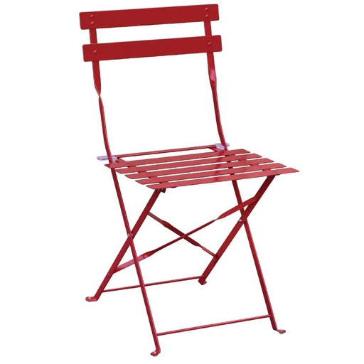 [GH555] Chaises de terrasse en acier Bolero rouges (Lot de 2)