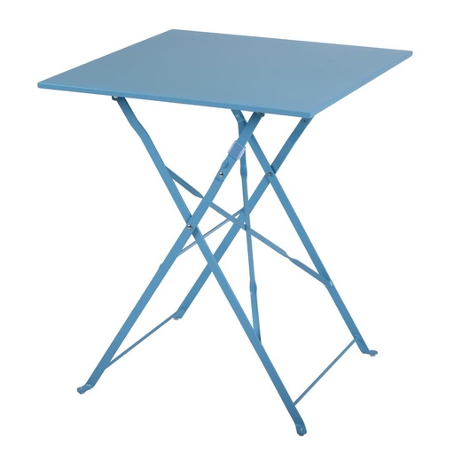 [GK985] Table de terrasse carrée en acier Bolero bleu turquoise 600mm
