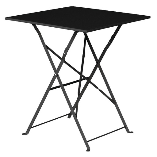 [GK989] Table de terrasse carrée en acier Bolero noire 600mm
