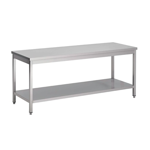[GS002] Table inox avec étagère basse Gastro M 1000 x 600 x 880mm