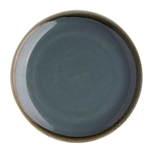 [SA282] Assiette plate ronde couleur océan Kiln Olympia 230mm lot de 6