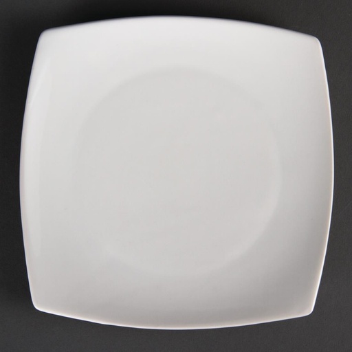[U169] Assiettes carrées bords arrondis blanches Olympia 185mm (Lot de 12)
