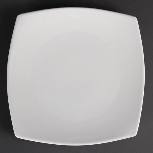 [U170] Assiettes carrées bords arrondis blanches Olympia 240mm (Lot de 12)