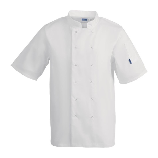 [A211-XL] Veste de cuisine mixte Whites Vegas manches courtes blanche XL