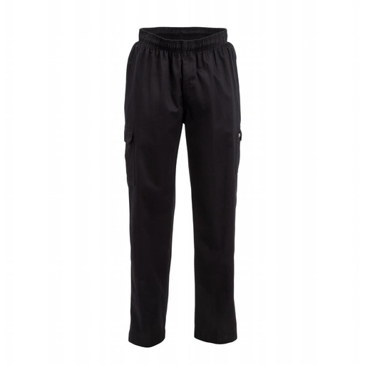 [B222-XL] Pantalon de cuisine mixte Chef Works Slim Fit Cargo noir XL