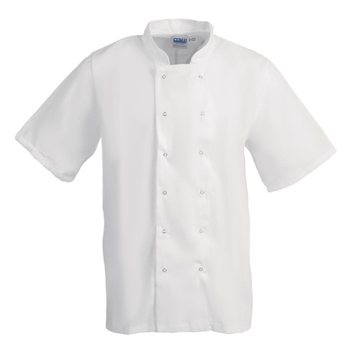 [B250-S] Veste de cuisine Whites Boston manches courtes blanche S