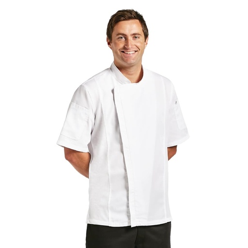 [B471-L] Veste de cuisine mixte Cool Vent Chef Works Urban Springfield blanche L