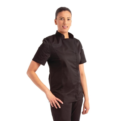 [BB051-M] Veste de cuisine femme zippée légère Springfield Chef Works noire M