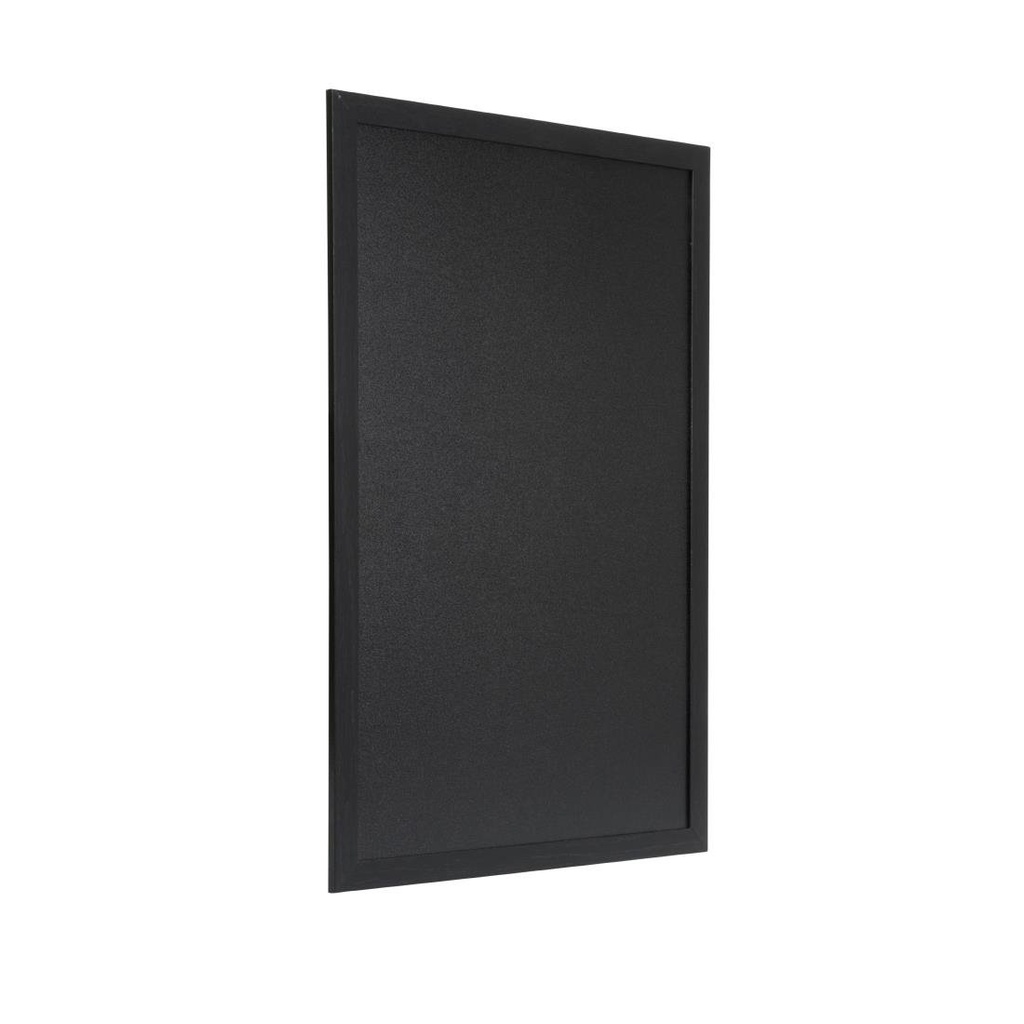 Ardoise murale cadre en bois noir avec feutre craie et fixations Securit 40x60cm