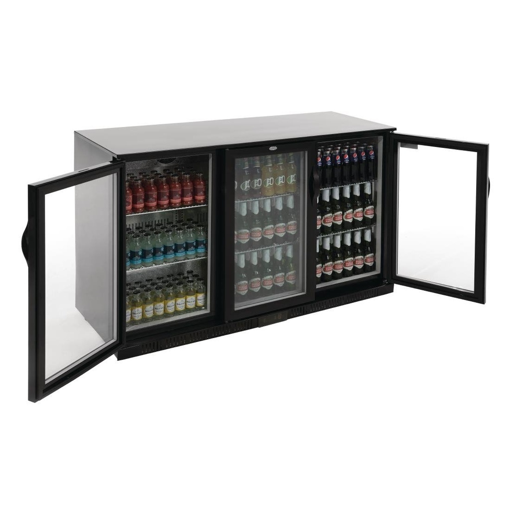 Arrière-bar trois portes pivotantes Polar Série G noir 330L