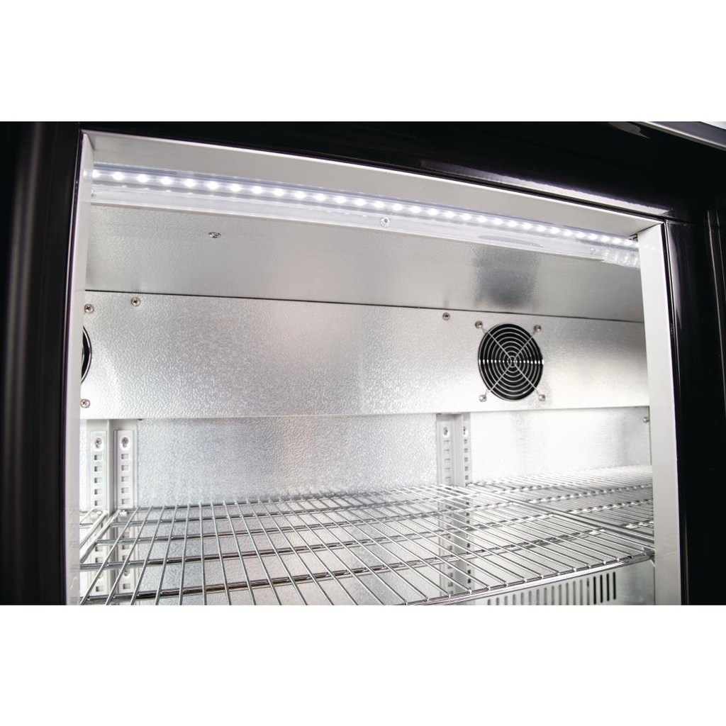 Arrière-bar trois portes pivotantes Polar Série G noir 330L
