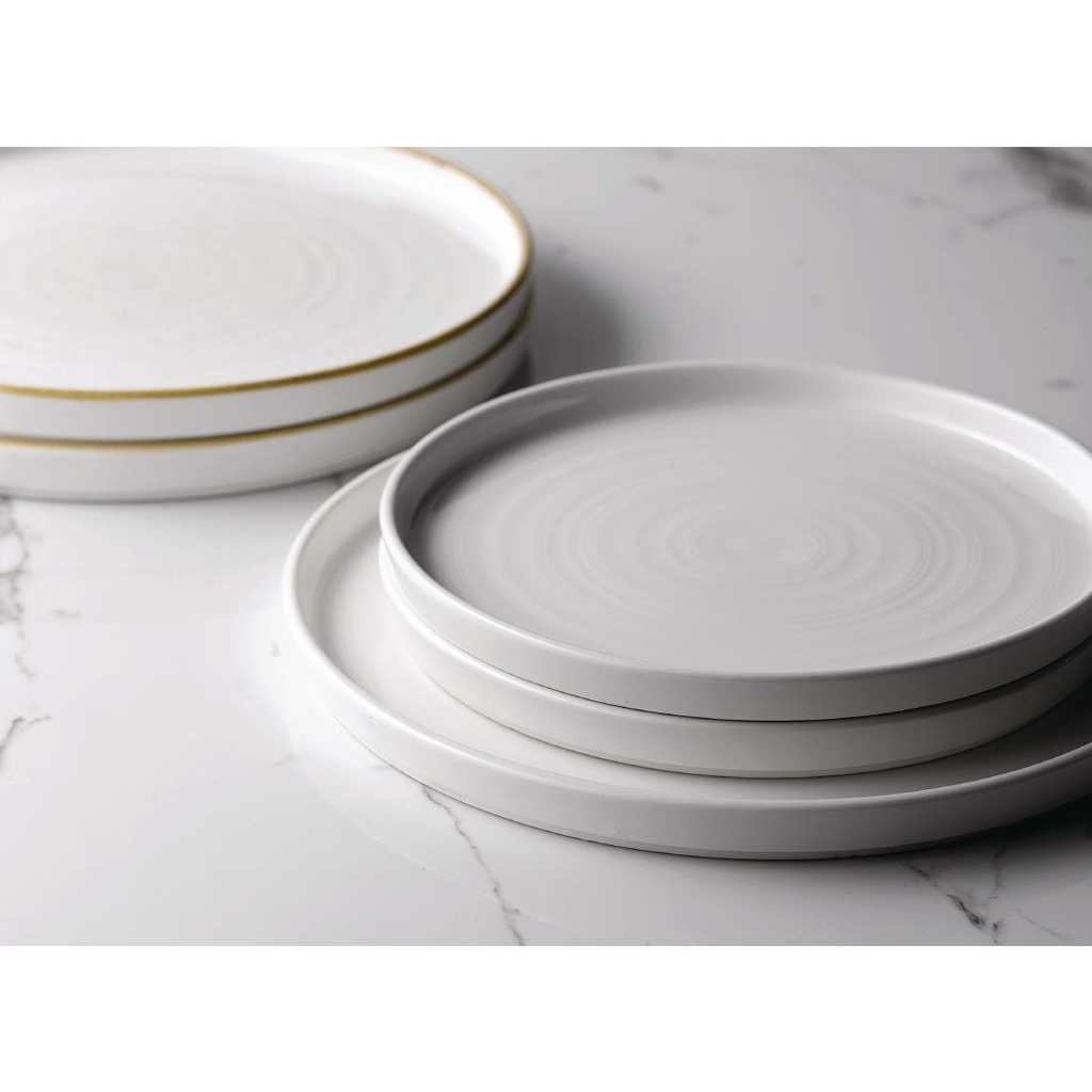 Assiettes avec rebord Churchill Chefs blanches 260mm (lot de 6)