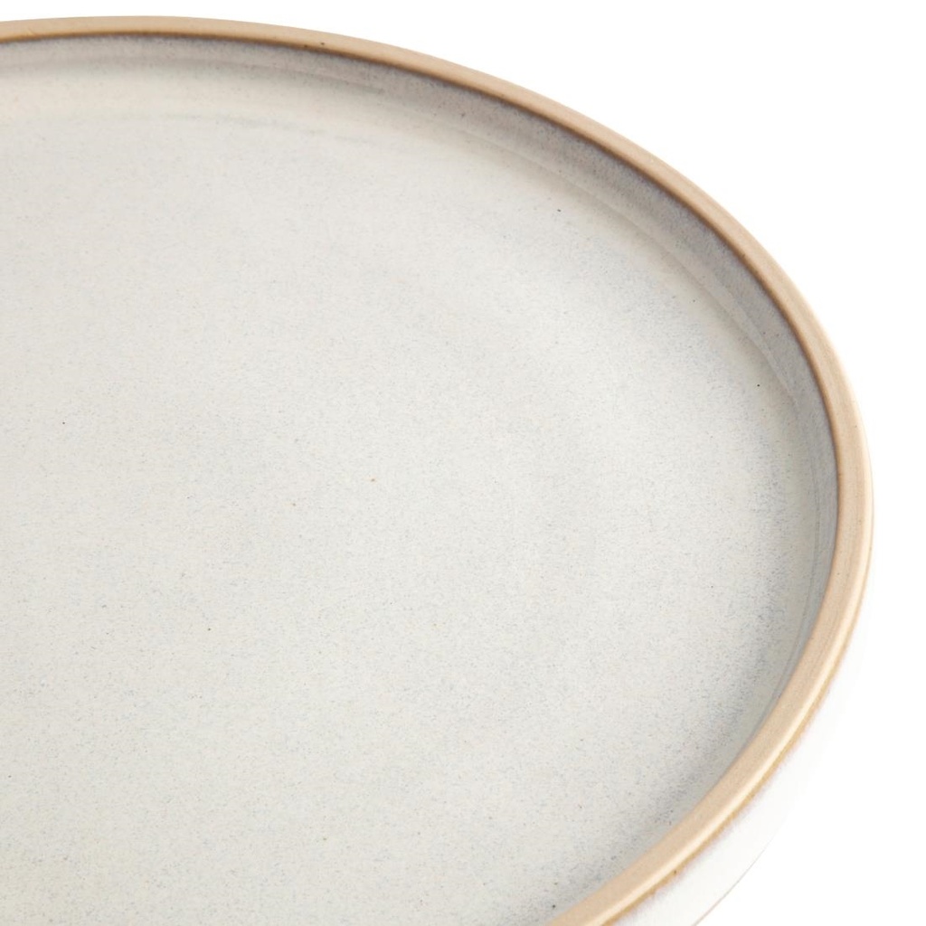 Assiettes plates bord droit blanc Murano Olympia Canvas 25 cm  (Lot de 6)