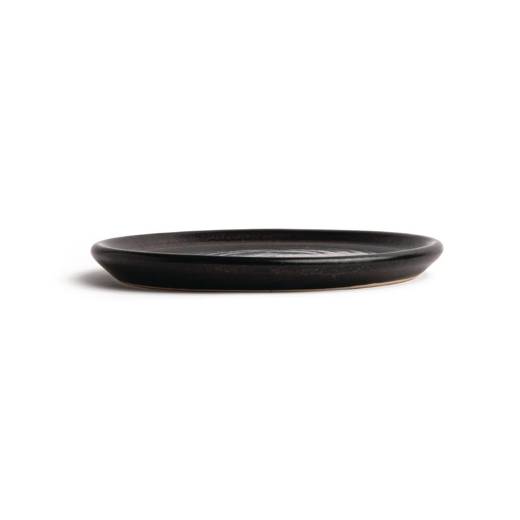 Assiettes plates noir mat Olympia Canvas 18 cm  (Lot de 6)